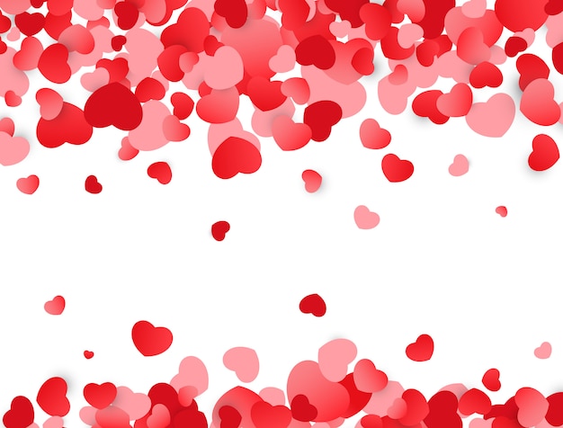 Liebe hintergrund. valentinstagbeschaffenheit mit roten herzen.