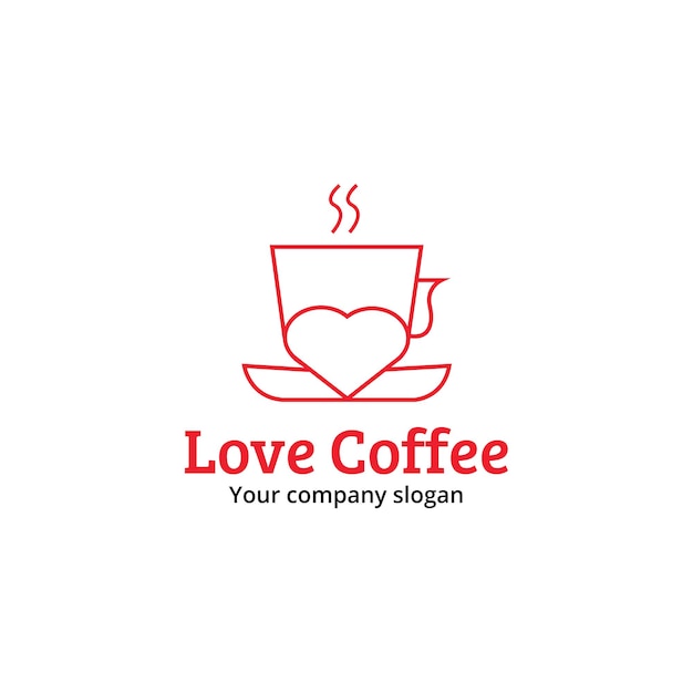 Vektor liebe kaffee-logo-design