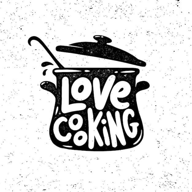 Liebe kochen retro-logo