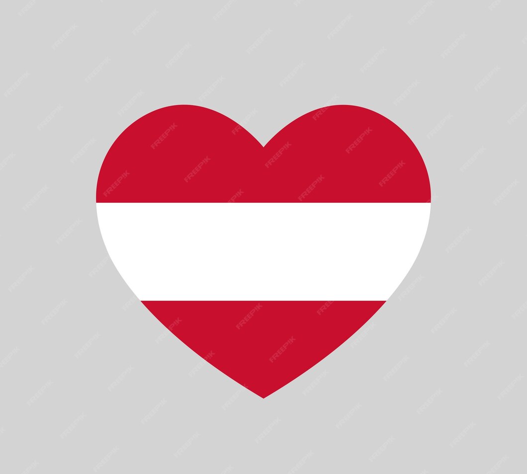 Liebe österreich symbol herzform österreichische flagge symbol einfache