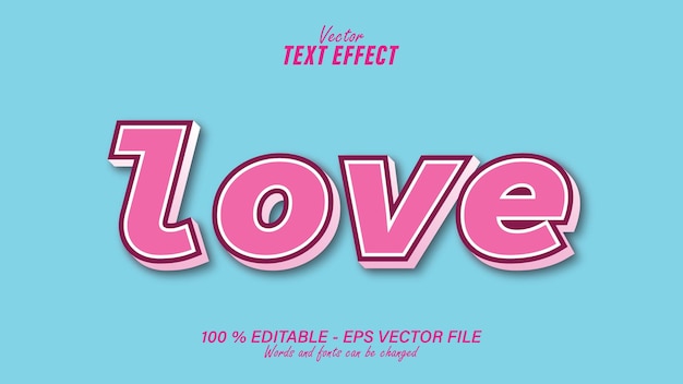 Liebe rosa blauer Texteffekt bearbeitbare eps-Datei