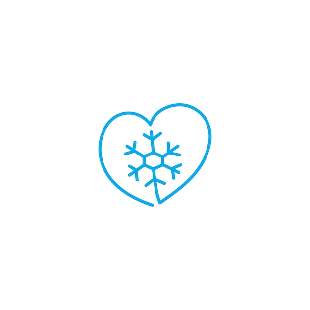 Liebe schnee schneeflocke winter vektor handgezeichnete linie symbol vorlage