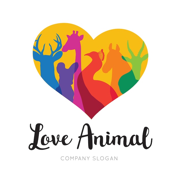 Liebe tier logo vorlage