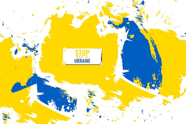 Liebe und Unterstützung der Ukraine Stoppt den Krieg im kreativen Banner-Stil mit abstraktem Grunge-Hintergrund