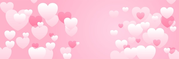 Liebe valentinstag banner hintergrundvorlage mit herzen. design für besondere tage, frauentag, valentinstag, geburtstag, muttertag, vatertag, weihnachten, hochzeit und eventfeiern.