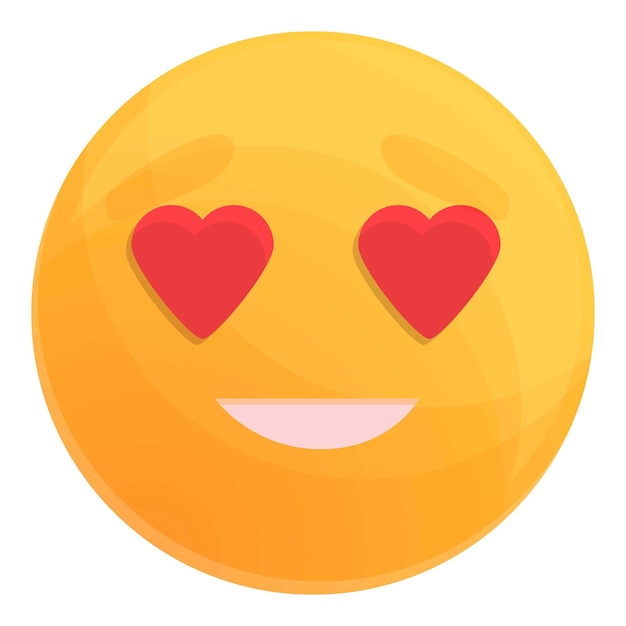 Liebes-Emoticon-Symbol Cartoon des Liebes-Emoticon-Vektorsymbols für Webdesign isoliert auf weißem Hintergrund