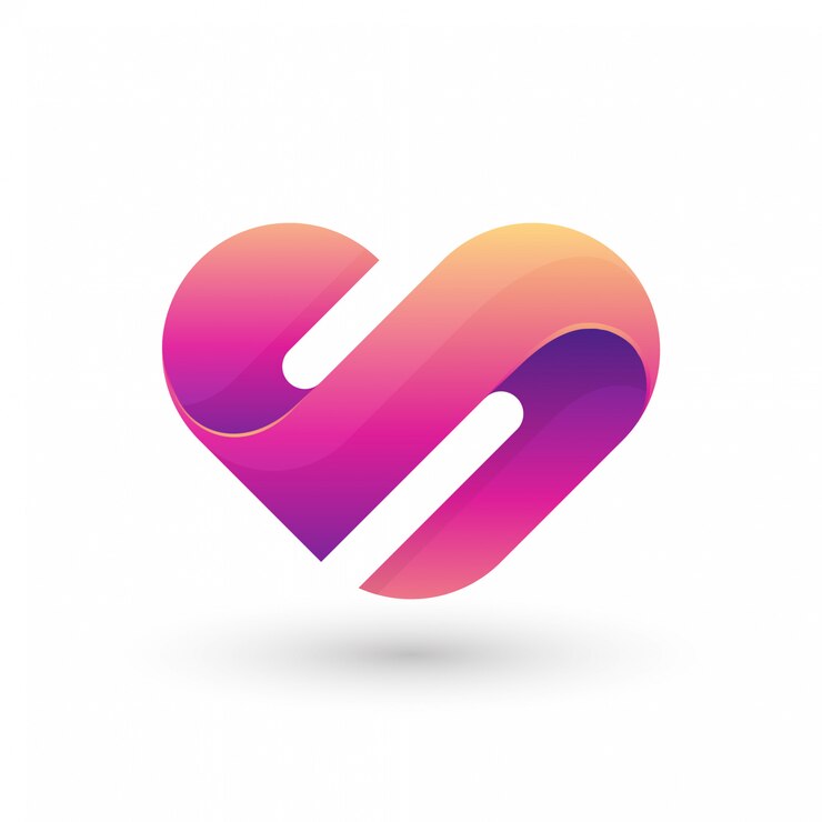 Liebes-Logo des abstrakten Buchstaben S