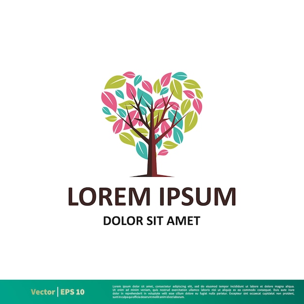 Liebes-natur-baum-ikonen-vektor logo template