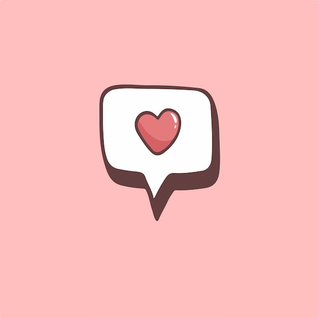 Liebesblase rede symbol social media post valentine vector illustration