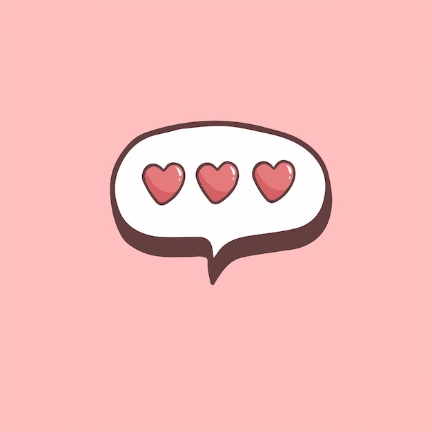 Liebesblase rede symbol social media post valentine vector illustration