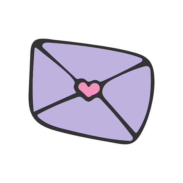 Liebesbrief Umschlag mit Herzen Valentinstag