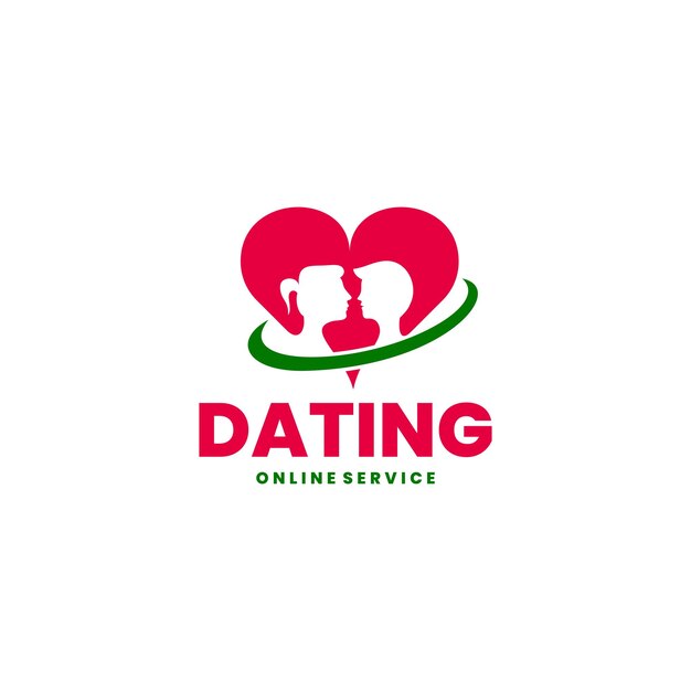 Vektor liebeschat online-dating logo-design macht-ikonen, die einander gegenüber stehen