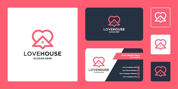 Liebeshaus online-liebeshaus-logo-design-inspiration modernes liebeshaus-logo