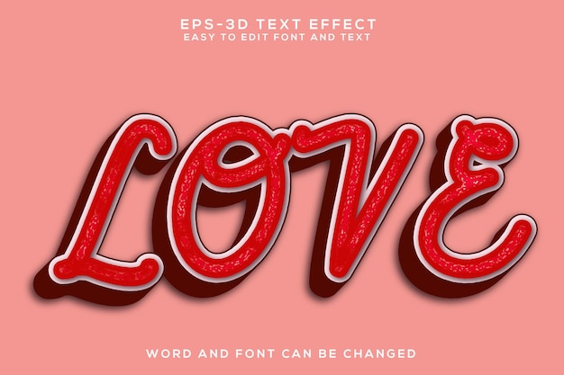 Liebeswort 3D-Text-Effekt