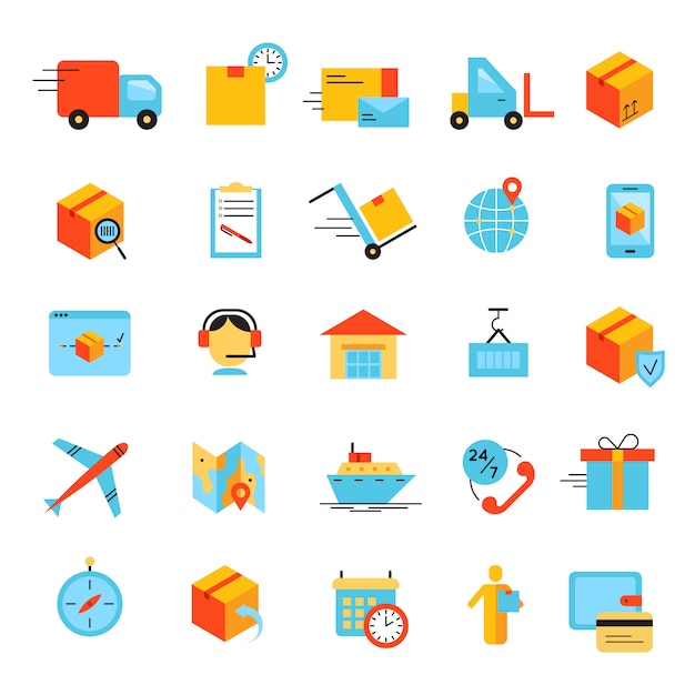 Lieferung und Logistik-Symbole