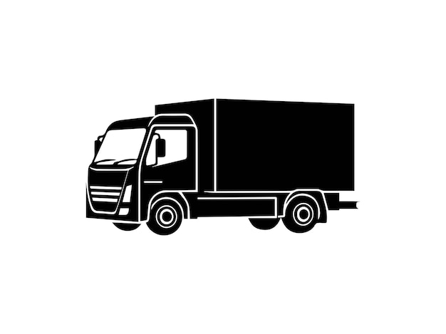 Lieferwagen-symbol auf weißem hintergrund silhouette-stil vektor-illustration