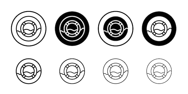 Lifebuoy-Ring-Symbol Vektor-Logo flach gesetzt