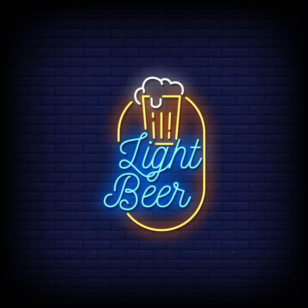 Light Beer Neon Signs Style Text.