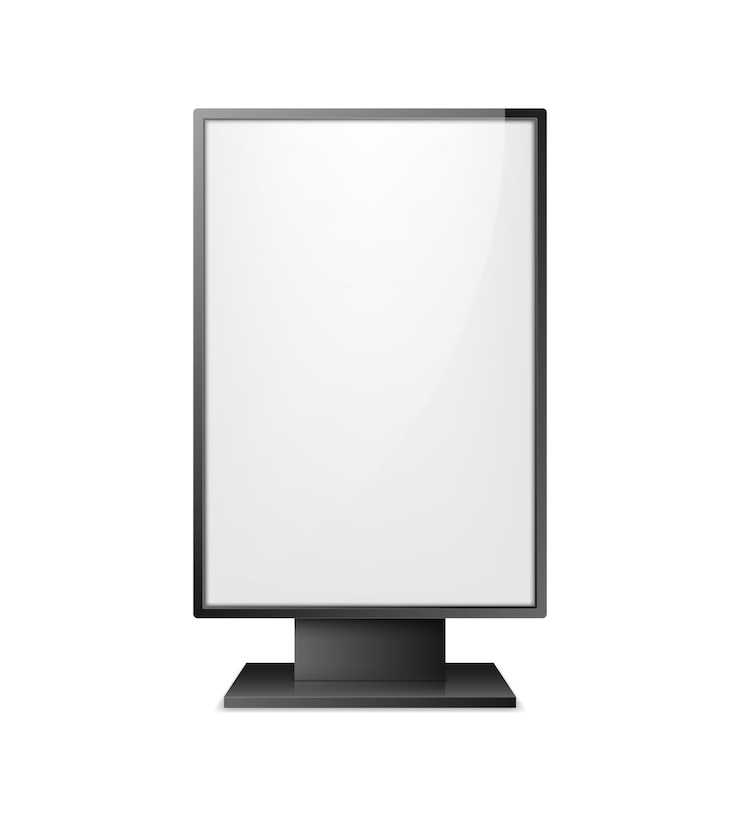 Vektor lightbox-layout schild für werbung realistische stadtformatschilder vertikale schilder vektor