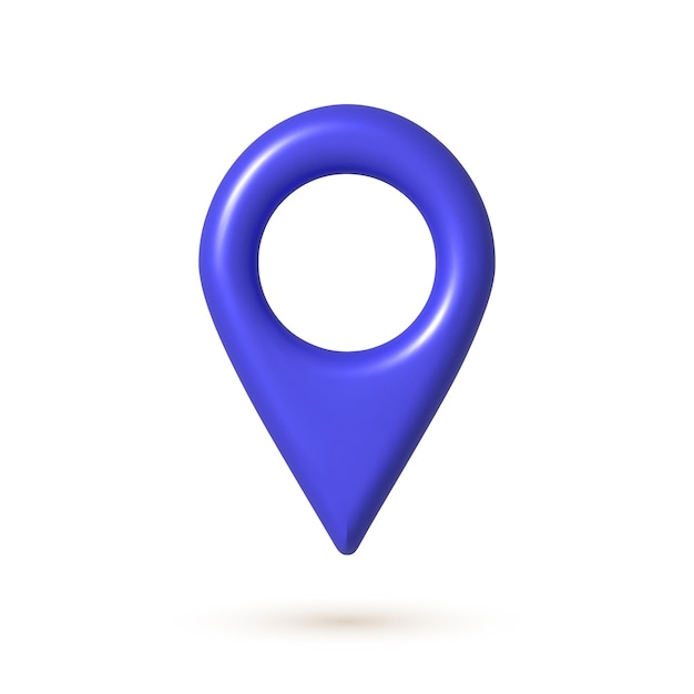 Lila 3D-Karte Geo-Pin-Symbol Web-Standort-Zeiger 3D-realistisches Vektor-Design-Element