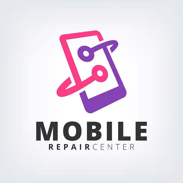 Vektor lila handy fix & repair logo icon vorlage