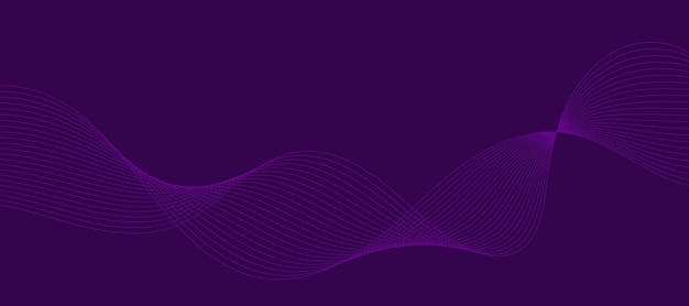 Lila Hintergrund mit fließenden Wellenlinien Futuristisches Technologiekonzept Vektorillustration