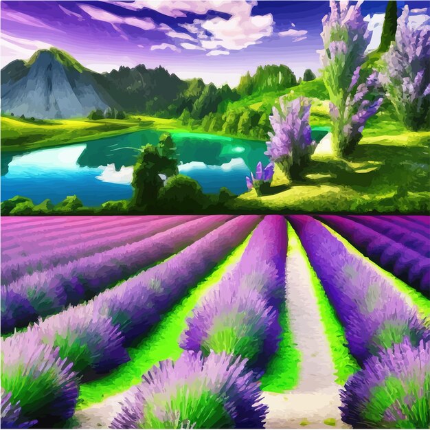 Vektor lila lavendelblüte lila duftende lavendelblüten illustration für parfümerische gesundheitsprodukte