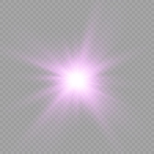 Lila leuchtendes licht burst glühen helle sterne violette sonnenstrahlen lichteffekt sonneneruption