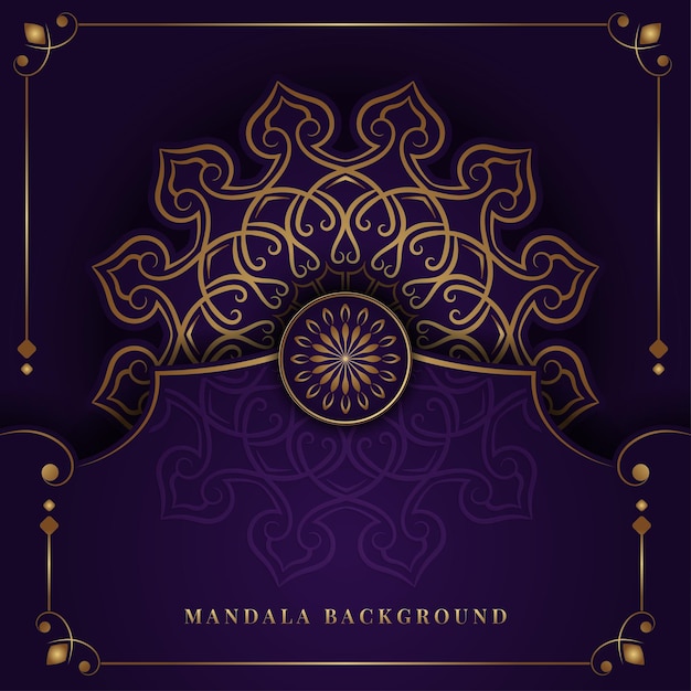 Lila Luxus-Hintergrund mit goldenem Mandala-Ornament