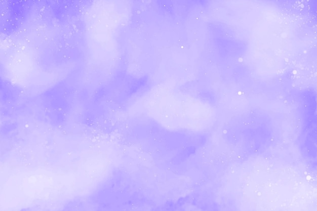 Lila oder violetter abstrakter aquarellvektorhintergrund. schneefälle auf einem kalten blauen winterhintergrund. handgemalter aquarellhimmel und wolken