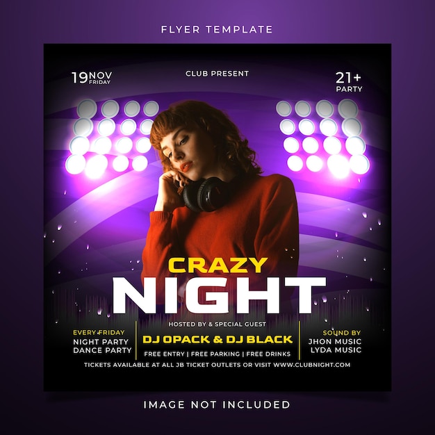 Lila Party-Flyer-Schablone