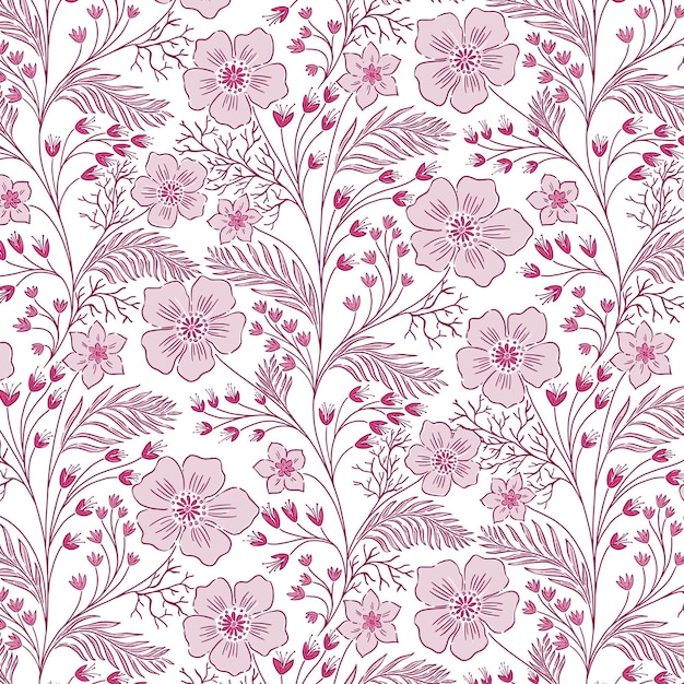 Lila rosa Chintz kleine Gänseblümchen Blüte Muster