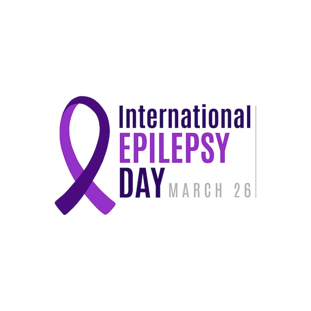 Lila schleife, symbol des internationalen epilepsietages. 26. märz.