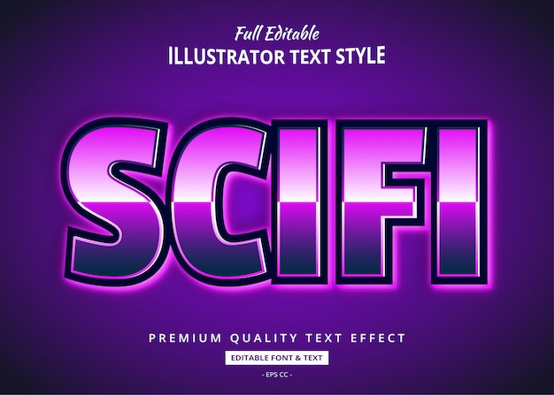 Lila scifi 3d text style effekt