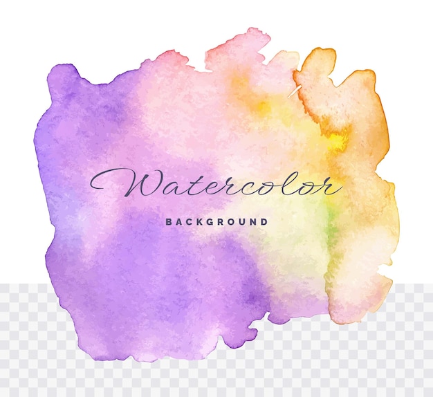 Vektor lila und gelber aquarellspritzer isolierter hintergrund vektor handgemalter hintergrund für design