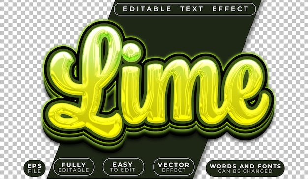 Lime Green Lemon vollständig bearbeitbare Vektortextdatei