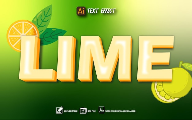 Lime-Text-Effekt bearbeitbare Text-Eps-Datei