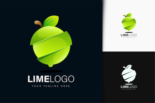 Limetten-logo-design mit farbverlauf