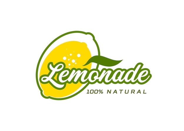 Limonaden-Symbol mit Zitronenfrucht für Saftgetränk