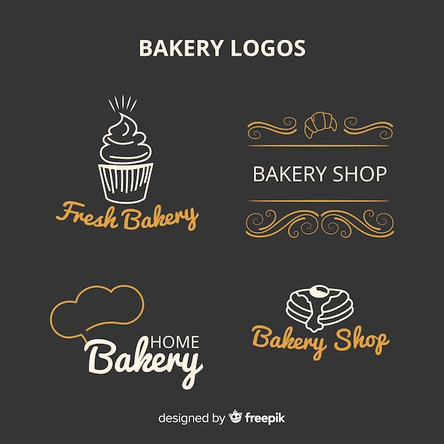 Vektor line art bäckerei logos