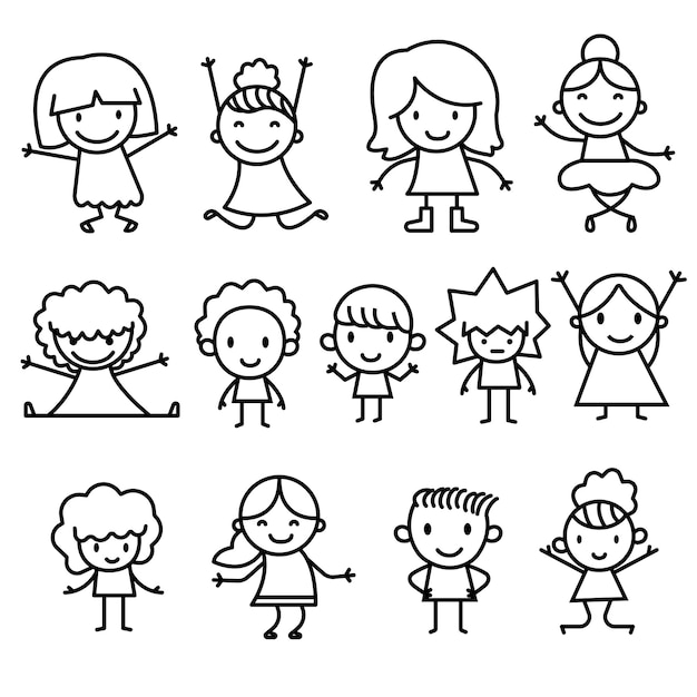 Line Art Cartoon für Kinder