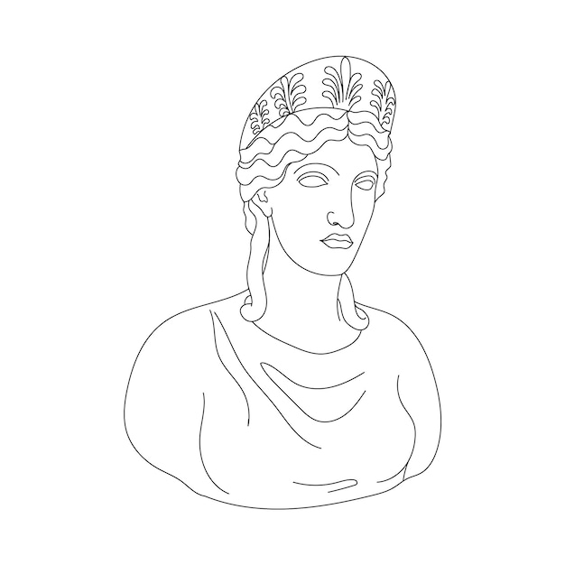 Line Art Griechische Skulptur von schönen Frauen Ästhetische Statuen