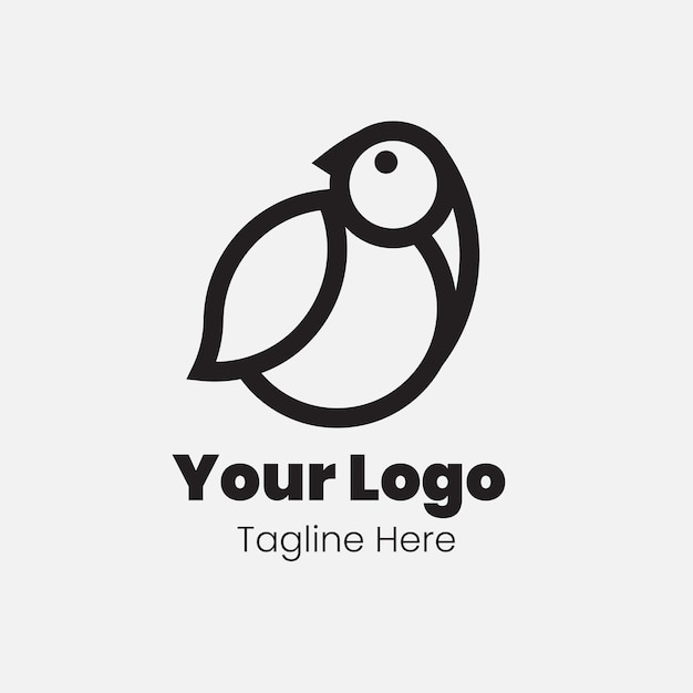 Line Art Logo Vogel