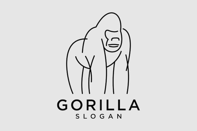 Vektor line-gorilla-art-vektor-logo-design