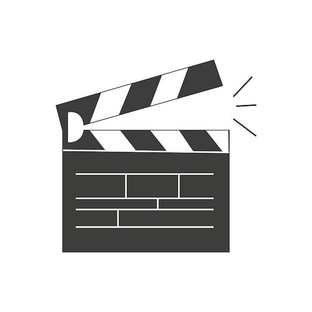 Vektor linear-clapper-ikonen für den film ein feuerwerk für den filmbau