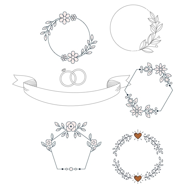 Lineare flache Hochzeitsschmuckkollektion