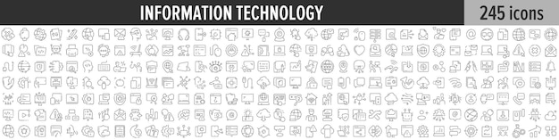 Lineare ikonensammlung für die informationstechnologie