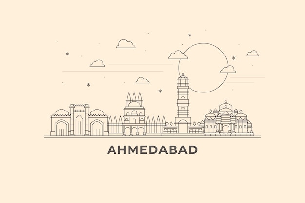 Lineare skyline von ahmedabad