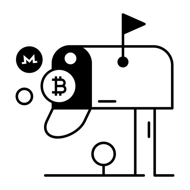 Linearer icon für den handel mit kryptowährung