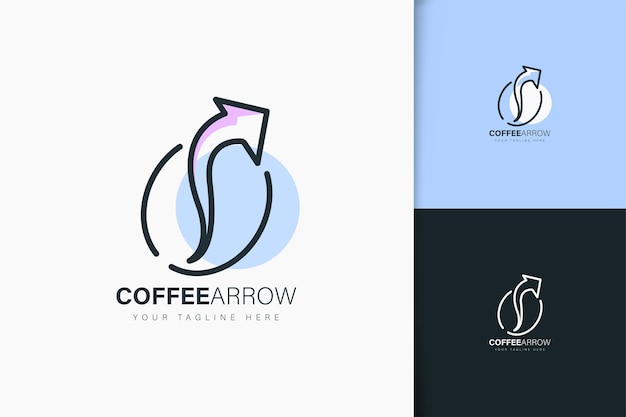 Linearer Stil des Kaffee-Pfeil-Logo-Designs